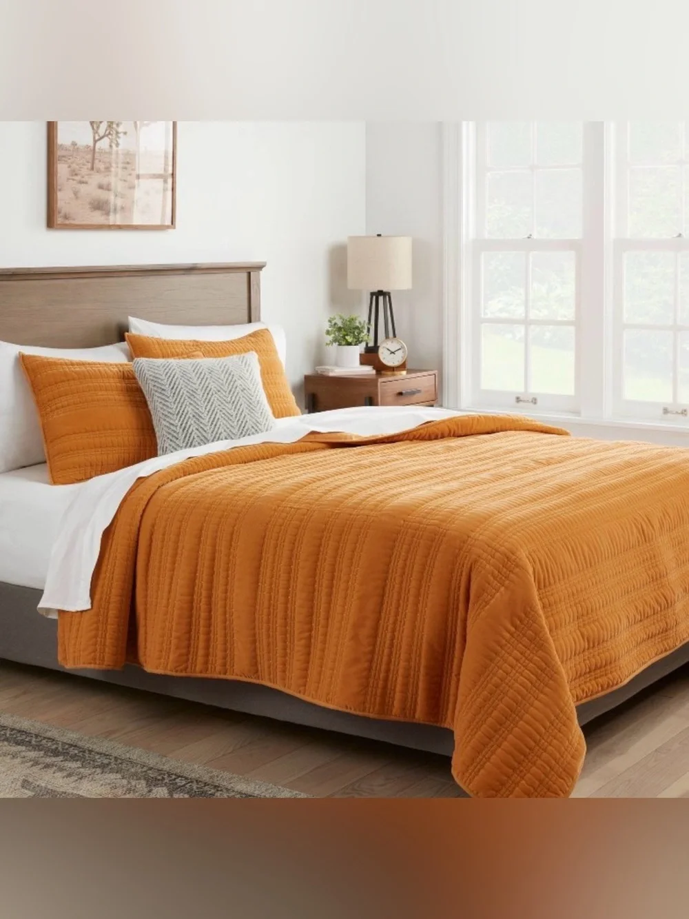 Dark Gold Velvet Quilt - Threshold